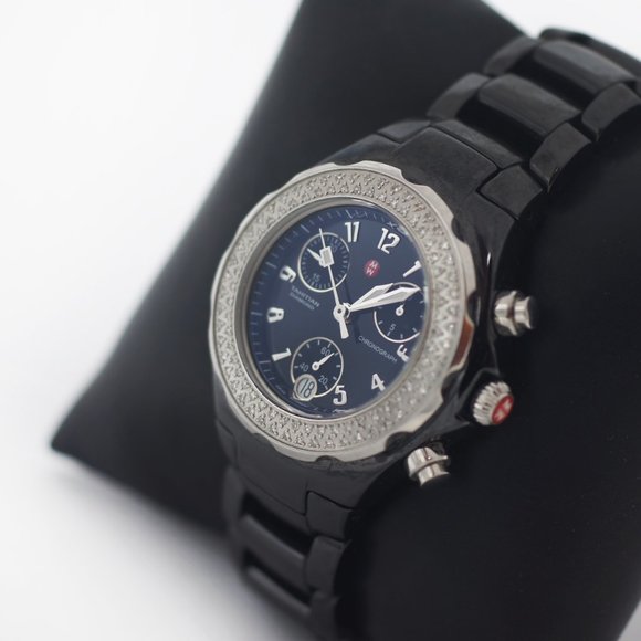 MICHELE Tahitian Diamond Ceramic Chrono MWW12A000005 Watch main image 4